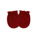 Manoplas de algodón rojo antiarañazos con puños elásticos para recién nacidos 0-1 año - Talla única / Rojo Oscuro