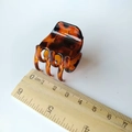 Detailed view of 3.5cm tortoiseshell hair claw clip with measuring ruler on white background - 3cm / Tortoise