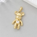 Ciondolo a forma di orsetto placcato oro 14K con zircone a cuore per gioielli fai da te - Orso Zircone Cuore Oro