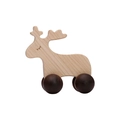 Mini walnut wood elk push toy car for baby early education with natural wood grain - Sika Deer