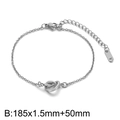 Silver stainless steel knot bracelet with adjustable chain, size 185x1.5mm plus 50mm - Bracelet / Steel