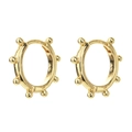 Elegante goldene Creolen mit Perlenstruktur und minimalistischem Metallkreis-Design - Zahnradstil 1 (ES0010)