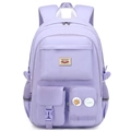 Lavender purple school backpack with multi-pocket design for students and laptop use - Bare Bag / Purple