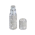Portable 10ml silver rhinestone perfume atomizer bottle with metallic diamond casing - 10ml / White Zircon