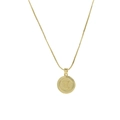 18k gold plated brass necklace with a round Gemini zodiac sign coin pendant - Gemini