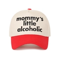 Two-tone baseball cap in cream and red featuring Mommy's Little Alcoholic embroidery - Off-white and Red