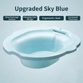 Ergonomic sky blue sitz bath for postpartum care and hemorrhoid relief with overflow holes - Thickened PP Care Basin / Sky Blue