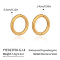 Detailed size chart for 18K gold stainless steel non-pierced ear cuffs with dimensions - 1.4cm Gold Style (YYE023768-G-14)