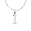 Collar plateado con colgante letra I y cadena de serpiente plana de estilo retro - Letra I