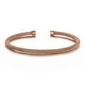 Minimalist punk style mesh woven cable open bangle bracelet in rose gold finish - Rose Gold