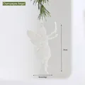 White glitter angel hanging ornament for Christmas tree, 15cm x 10cm holiday decoration - Champagne Angel