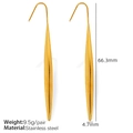 Orecchini pendenti in acciaio inossidabile dorato con elegante design a zucca - Stile Navetta Snella (EH572) / Oro