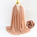 Dusty pink pearl chiffon hijab scarf for women showing elegant drape and fabric texture - Nude Pink