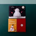 3D snowman Christmas card set with red envelope and festive honeycomb paper details - Style C (Yellow Snowman)