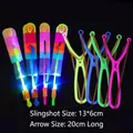 Colorful LED slingshot flying arrow set with folding blades for outdoor night play - Large Slingshot (Blue Light)