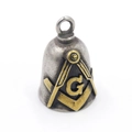 Retro two-tone Freemasonry bell pendant with gold G logo and antique silver finish - Two-tone Gold & Silver + Buckle (GBK-041)