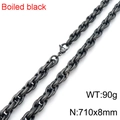 Collier chaîne torsadée en acier inoxydable noir bouilli 710x8mm pour hommes - Collier 71cm