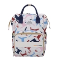Luiertas rugzak in Koreaanse stijl wit met kleurrijke abstracte dierenprints - Stijl 4-Kleurrijke Abstracte Dierentextuur