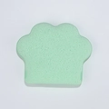 Light green cat claw shaped facial cleansing sponge with soft porous sponge texture - XL Cat Paw Cleansing Puff / Green