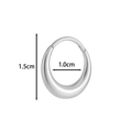 Boucles d'oreilles en titane G23 argentées de 1,5 cm x 1,0 cm au design minimaliste - 10mm Argent