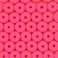 Perline tonde piatte in pasta polimerica rosa acceso per gioielli e bracciali DIY - Fucsia