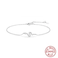 Pulsera de serpiente minimalista en plata de ley S925 con circonitas brillantes - Estilo Serpiente Circonita Oro Blanco