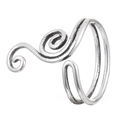 Vintage silver spiral open ring with minimalist layered swirl design for women - Double Layer Scroll Spiral Style (N-349)