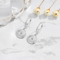 Orecchini a cerchio occhio del diavolo in argento S925 con zircone su marmo bianco - Platino