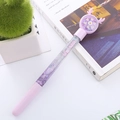 Creative purple liquid quicksand gel pen with deer horn cap and silver glitter filling - Antler Purple