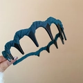 Détail du serre-tête en velours vert foncé avec dents antidérapantes pour la coiffure - Vert - Enveloppé