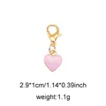 Pink heart pendant with gold lobster clasp for shoes and bags decoration, size 2.9x1cm - Style 45 Small Heart