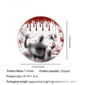Piatti di carta per Halloween con impronta di mano insanguinata e fantasma, set da 10 - Piatti di carta piccoli