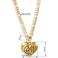 Goldene 18K Herzanhänger-Halskette mit Hammerschlag-Textur und 50cm verstellbarer Kette - Gold