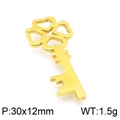 Golden clover-shaped key pendant in stainless steel, dimensions 30x12mm and 1.5g weight - Gold Clover Key Style (KLJ4397-Z)