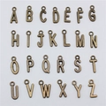 26-piece set of vintage bronze A-Z alphabet metal charms for DIY jewelry making - A-Z Full Set (26 Pieces) / Antique Bronze