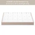 Champagne gold PU leather 18-slot pendant jewelry display tray with white lining - Champagne Beige 18-Slot Pendant Tray