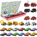 Detailed Christmas countdown advent calendar box with 24 toy cars and a city traffic map - Car Set 1799