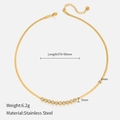 18K gold plated stainless steel snake chain necklace featuring white zircon stones - Adjustable Length / White Zirconia Style