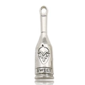 Silver wine bottle pendant featuring an engraved strawberry design and SWEET text detail - 10553-Antique Silver Wine Bottle