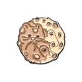 Cat moon series round enamel pin with brown and beige planet design - Dark Brown Moon Cat (XZ8385)