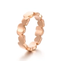 Herzförmiger Ring aus Edelstahl in Roségold mit polierter Oberfläche - US 6 / Roségold Stil (KR108126-K)