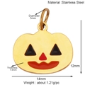 Detailed size chart of stainless steel pumpkin pendant for Halloween jewelry making - Gold Pumpkin