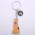 Schlüsselanhänger Schäferhund aus Metall mit Emaille und kleinem Pfotenabdruck-Detail - Deutscher Schäferhund