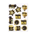 Neujahrs-Party-Aufkleber-Set in Schwarz und Gold für festliche Scrapbooking-Deko - Stil 2(L-00202-2)