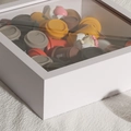White wooden shadow box frame with glass top displaying colorful miniature coffee cups - 6 Inch (10.2x15.2cm) / White