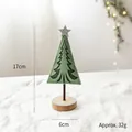 Mini sapin de Noël en feutre vert avec socle en bois et étoile argentée décor, 17cm - Sapin de Noël Style D / 17cmx6cm/32g
