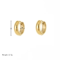 Aros dorados minimalistas de 13 mm de ancho con acabado pulido espejo para mujer - Dorado