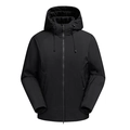 Wasserdichte Herren Winterjacke mit Kapuze in Schwarz aus windfestem Nylon-Gewebe - M / Schwarz
