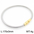 Two-tone silver snake chain bracelet with golden clasp and minimalist metal finish - Silver Snake Chain Gold Clasp Bracelet (KB181448-KFC)