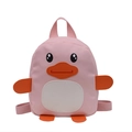Pink cartoon duck schoolbag for girls, cute toddler backpack in nylon for 1-5 years old - Pink